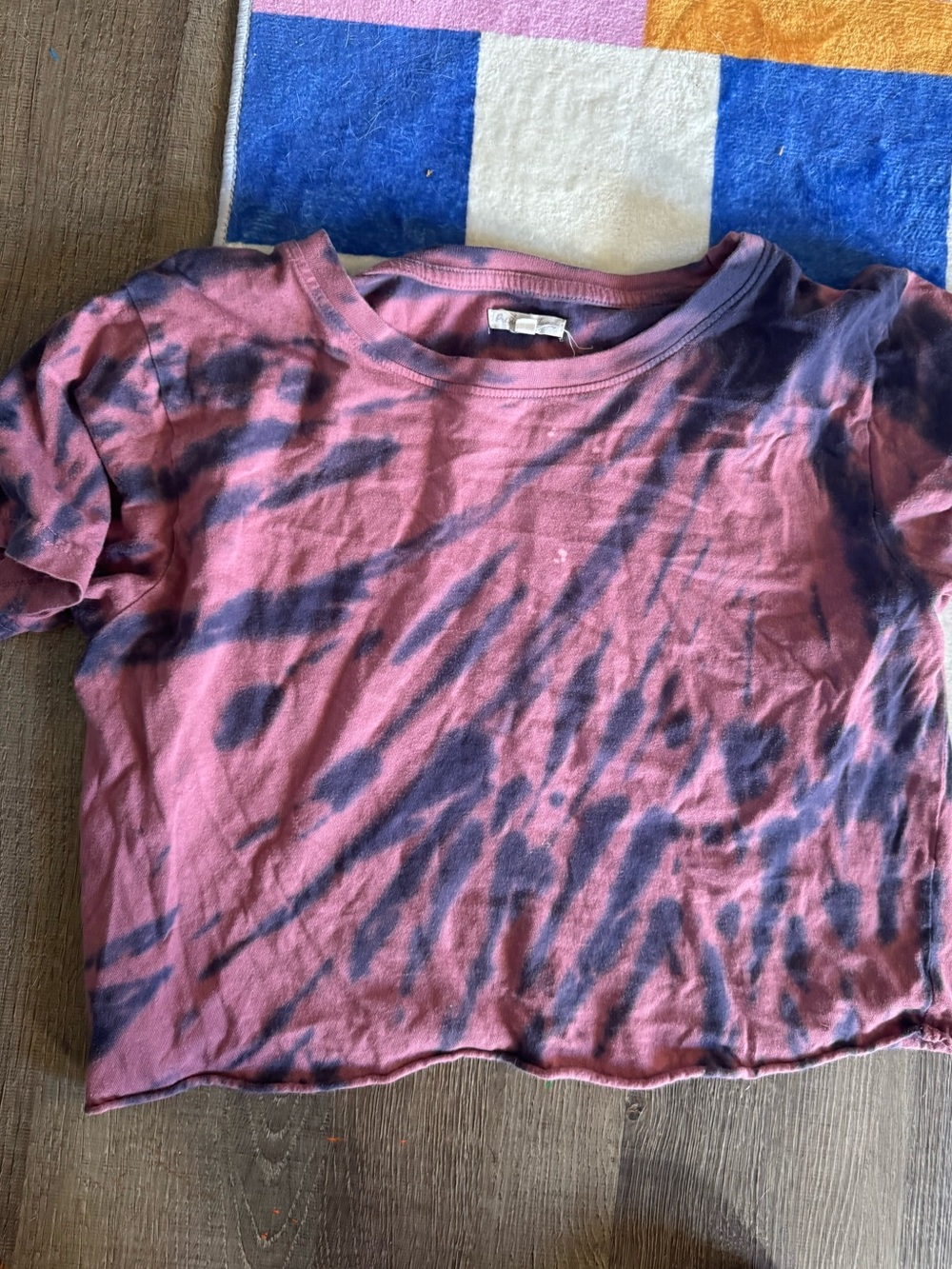 rag & bone Short Sleeve Tie-Dye Tee in Pink & Black